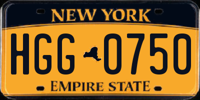 NY license plate HGG0750