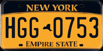 NY license plate HGG0753