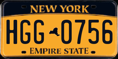 NY license plate HGG0756