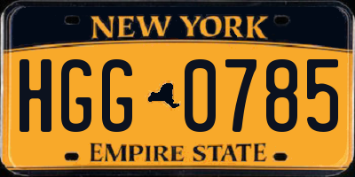NY license plate HGG0785