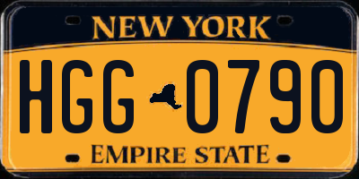 NY license plate HGG0790