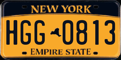 NY license plate HGG0813