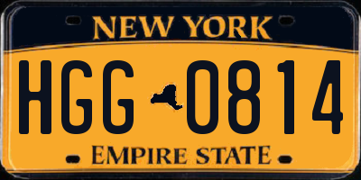 NY license plate HGG0814