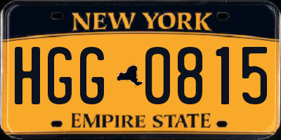 NY license plate HGG0815