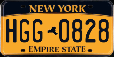 NY license plate HGG0828