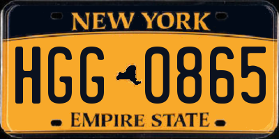 NY license plate HGG0865
