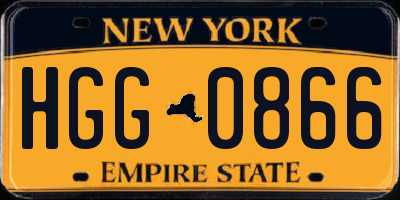 NY license plate HGG0866