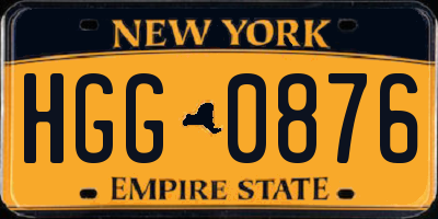 NY license plate HGG0876