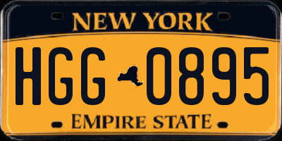 NY license plate HGG0895