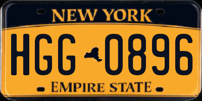 NY license plate HGG0896