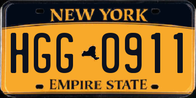 NY license plate HGG0911