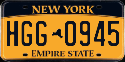 NY license plate HGG0945
