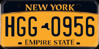 NY license plate HGG0956