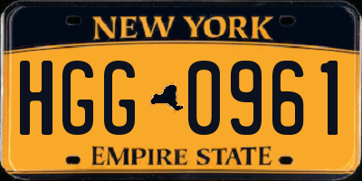 NY license plate HGG0961