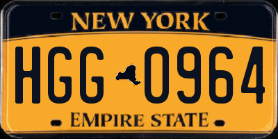 NY license plate HGG0964