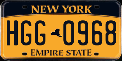 NY license plate HGG0968