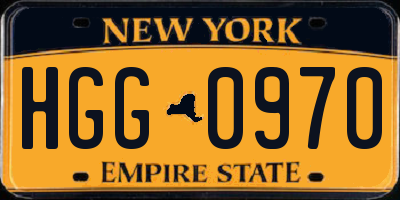 NY license plate HGG0970