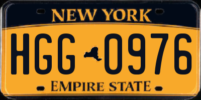 NY license plate HGG0976