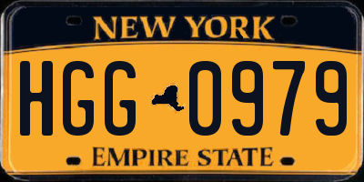 NY license plate HGG0979