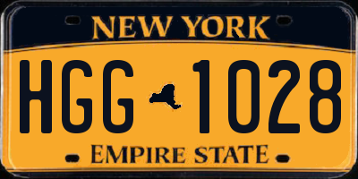 NY license plate HGG1028
