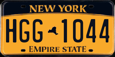 NY license plate HGG1044