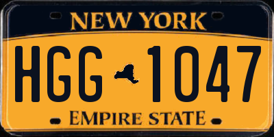 NY license plate HGG1047