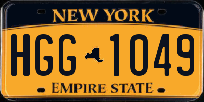 NY license plate HGG1049