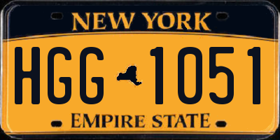 NY license plate HGG1051