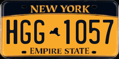 NY license plate HGG1057