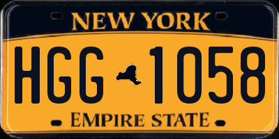 NY license plate HGG1058