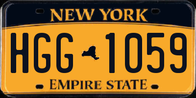 NY license plate HGG1059