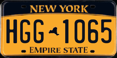 NY license plate HGG1065