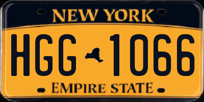 NY license plate HGG1066