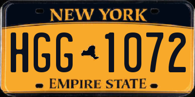 NY license plate HGG1072