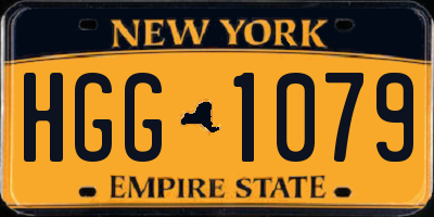 NY license plate HGG1079