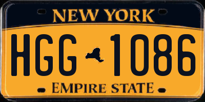 NY license plate HGG1086