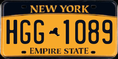 NY license plate HGG1089