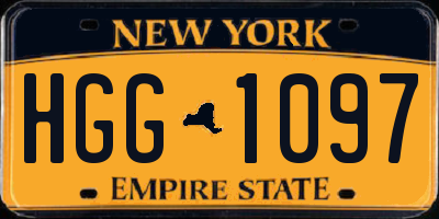 NY license plate HGG1097