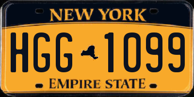 NY license plate HGG1099