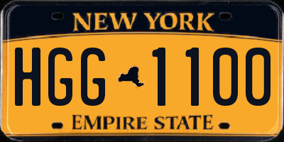 NY license plate HGG1100