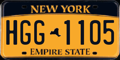 NY license plate HGG1105