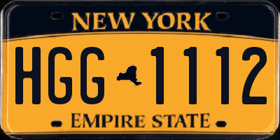 NY license plate HGG1112