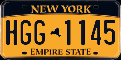 NY license plate HGG1145