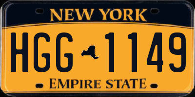 NY license plate HGG1149