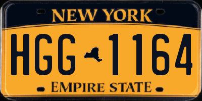NY license plate HGG1164