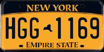 NY license plate HGG1169