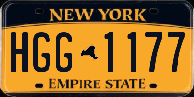 NY license plate HGG1177