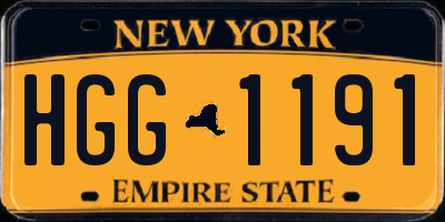 NY license plate HGG1191