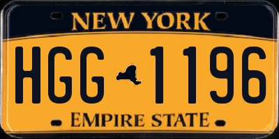 NY license plate HGG1196