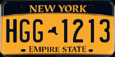 NY license plate HGG1213